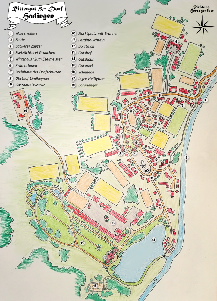 Karte des Rittergutes und Dorfes Hadingen, (c)HoepDa